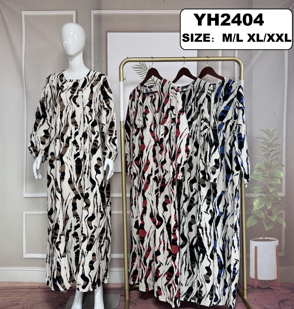 Robe longue imprimée fluide - YH2404