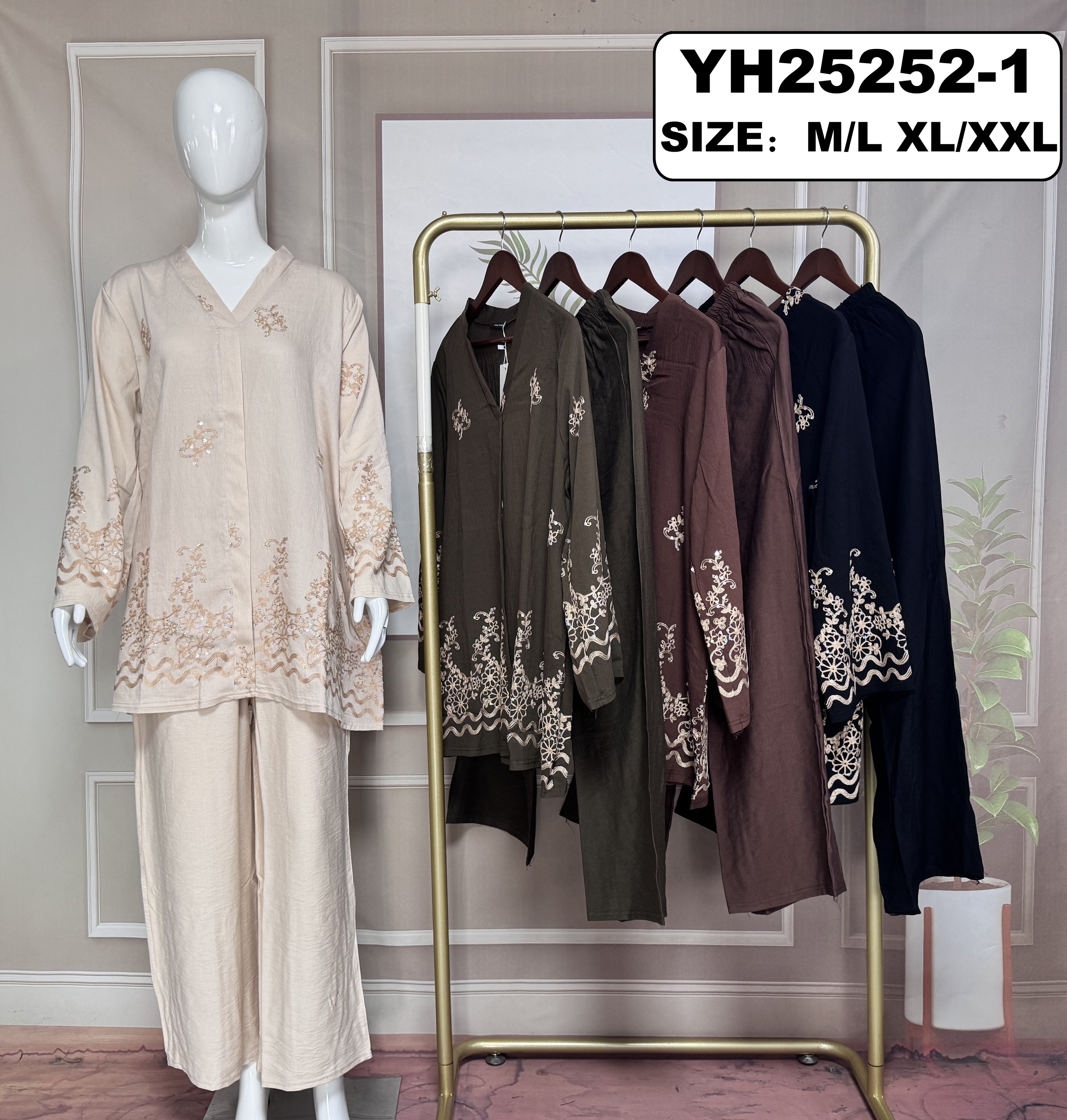 Ensemble fluide brodé chic – YH25252-1