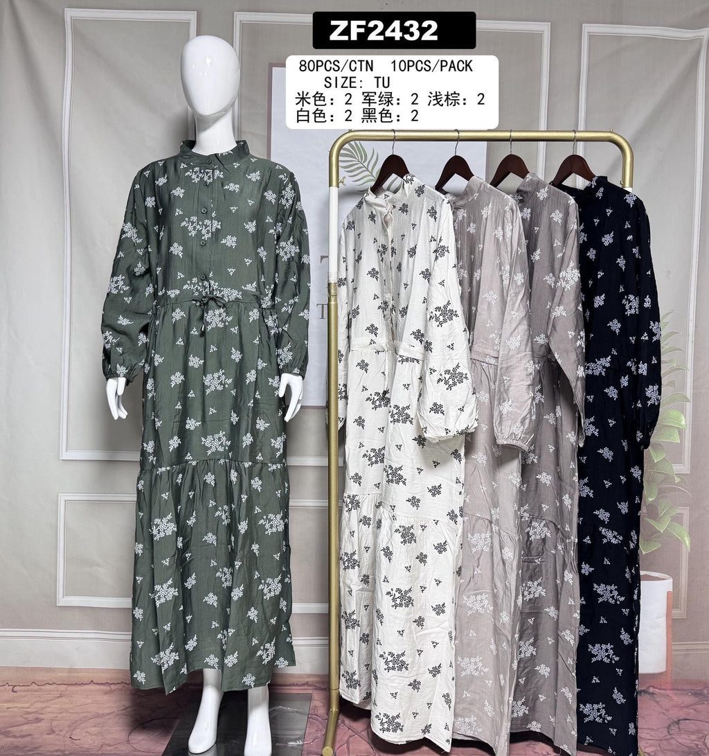 Robe longue fluide imprimée – ZF2432