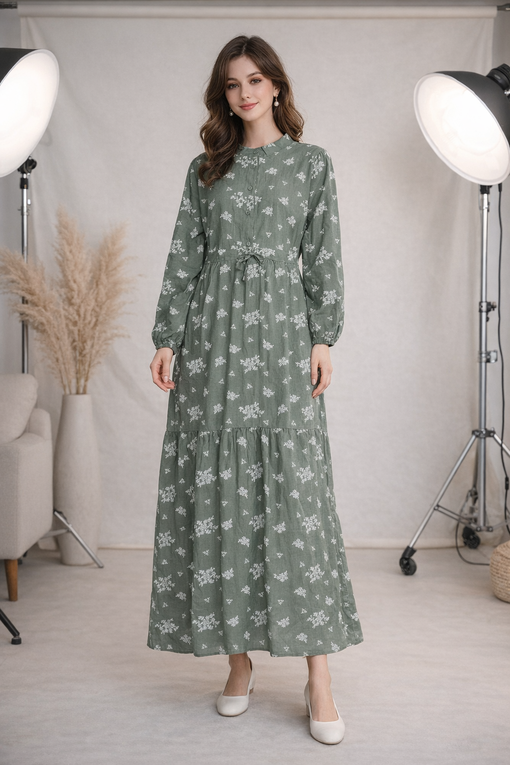 Robe longue fluide imprimée – ZF2432