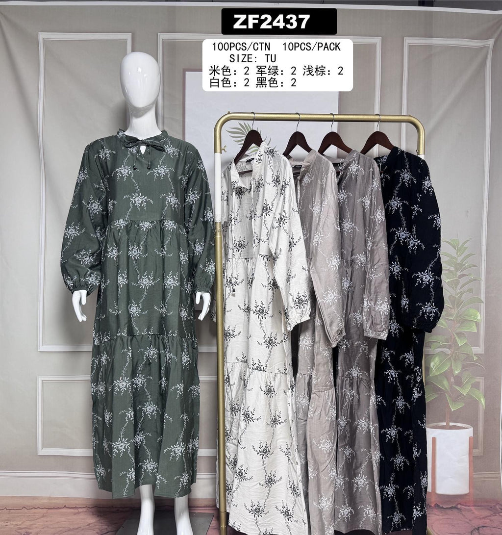 Robe longue col nœud élégante – ZF2437