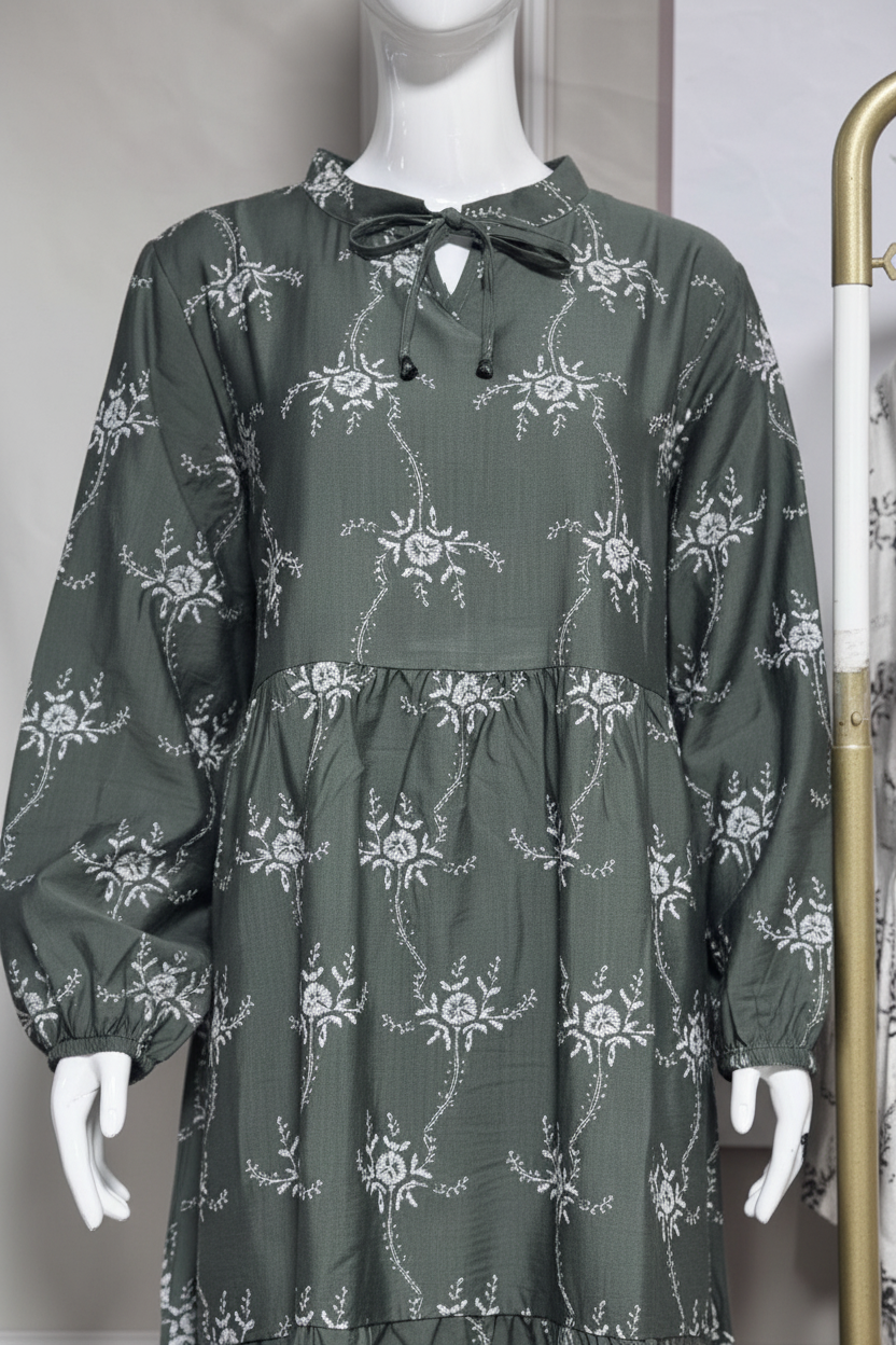 Robe longue col nœud élégante – ZF2437