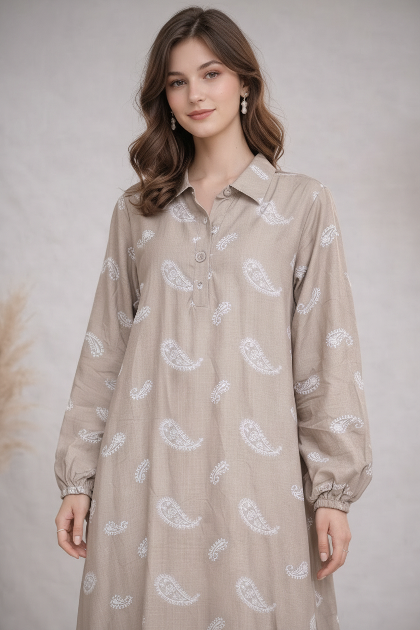 Robe longue imprimé cachemire – ZF2558