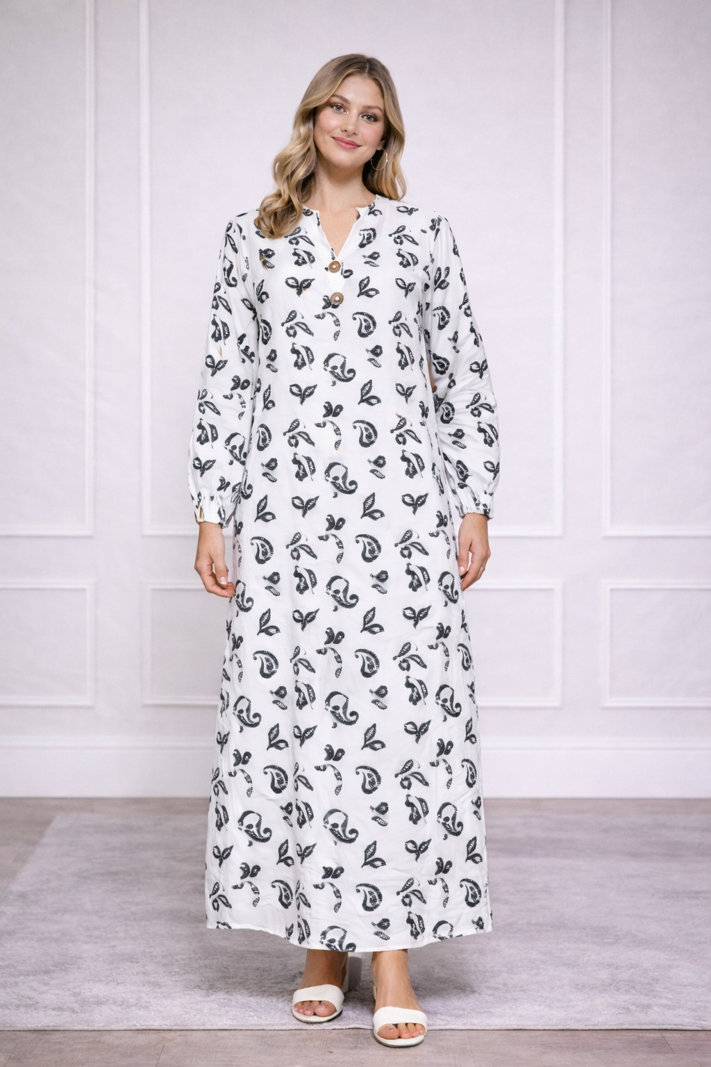 Robe longue imprimé cachemire premium – ZF2567