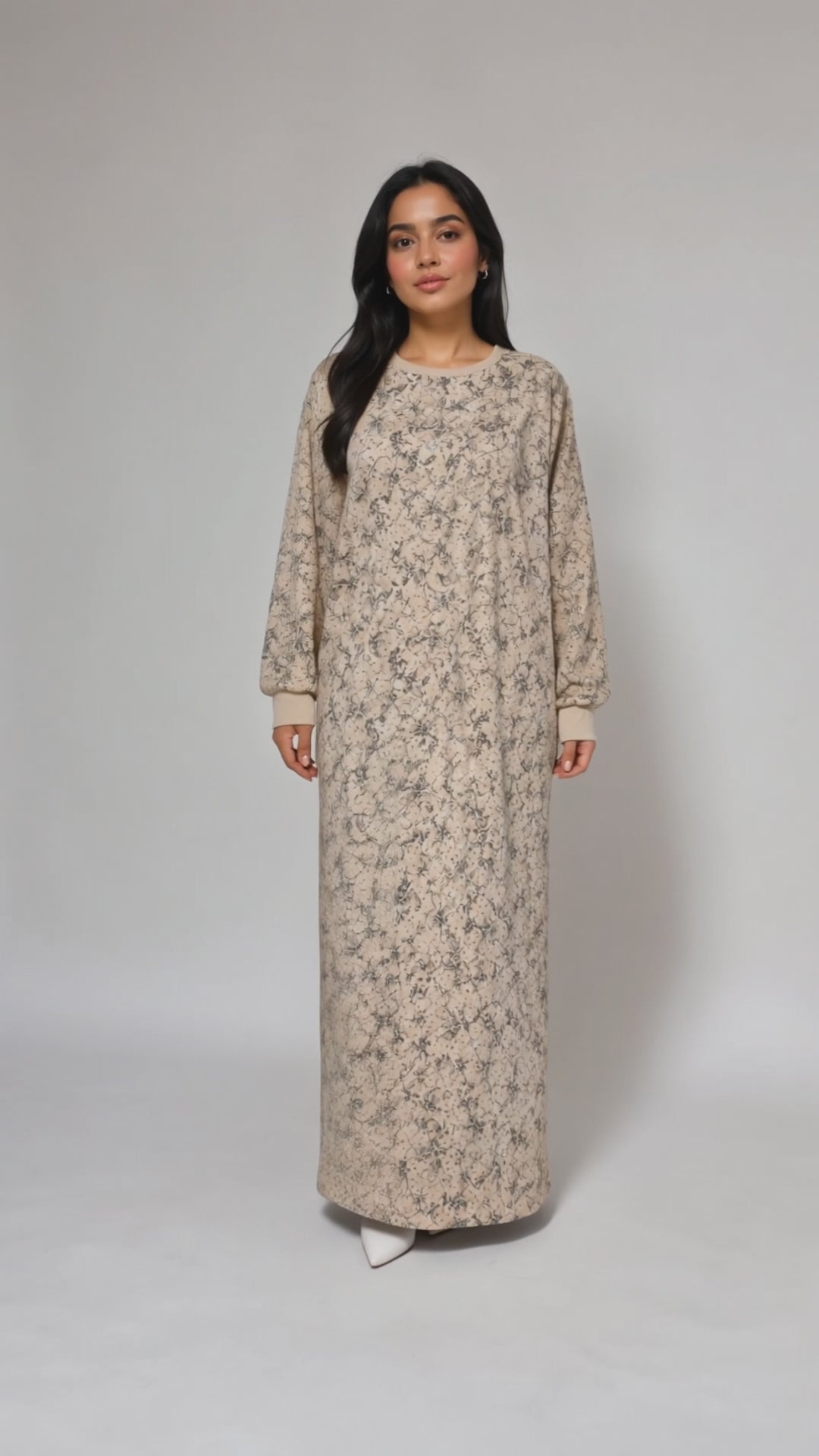 KQ2447A – Robe longue effet chiné