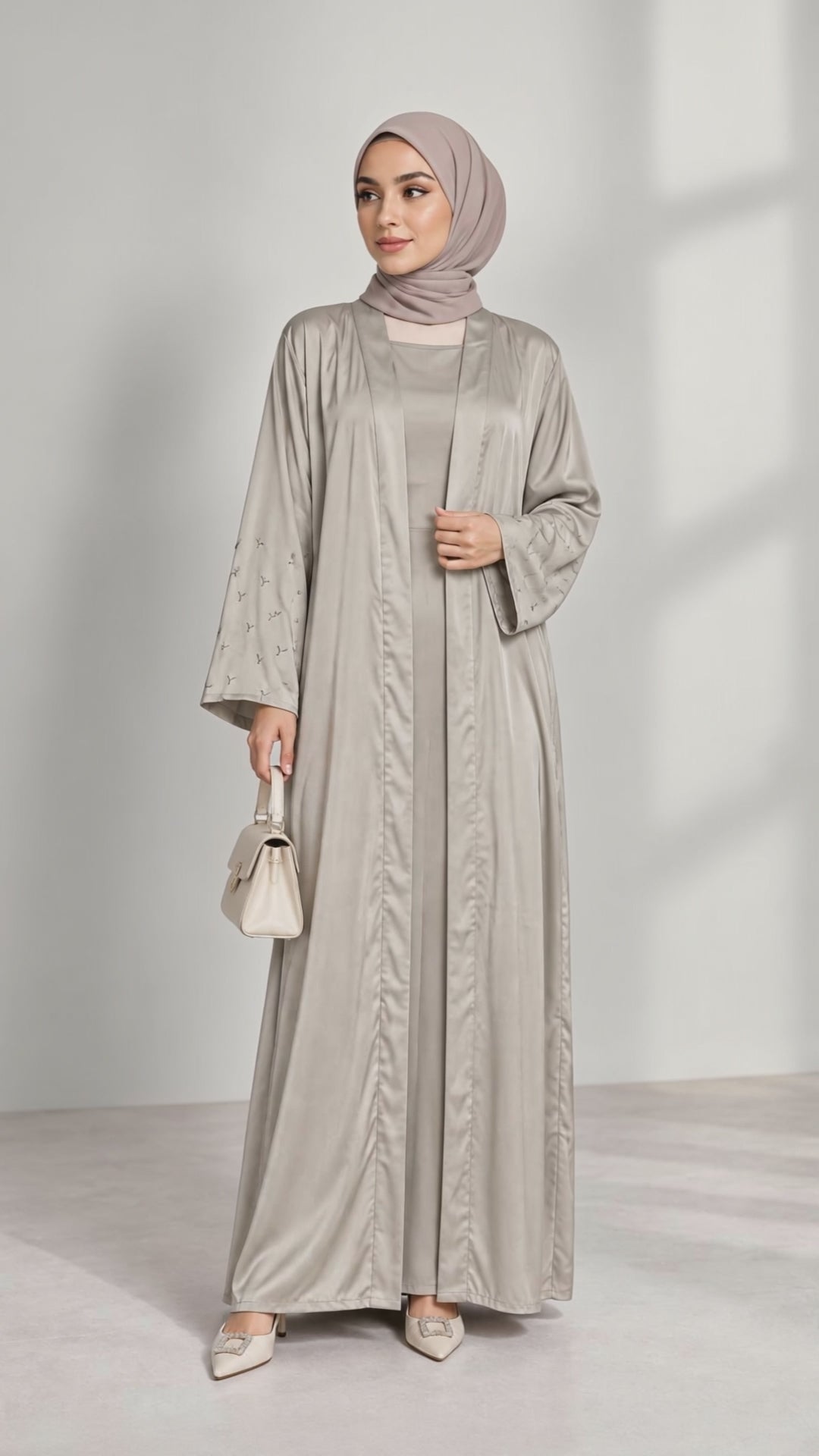 Ensemble 2 pièces robe longue & kimono avec ceinture – MY2604