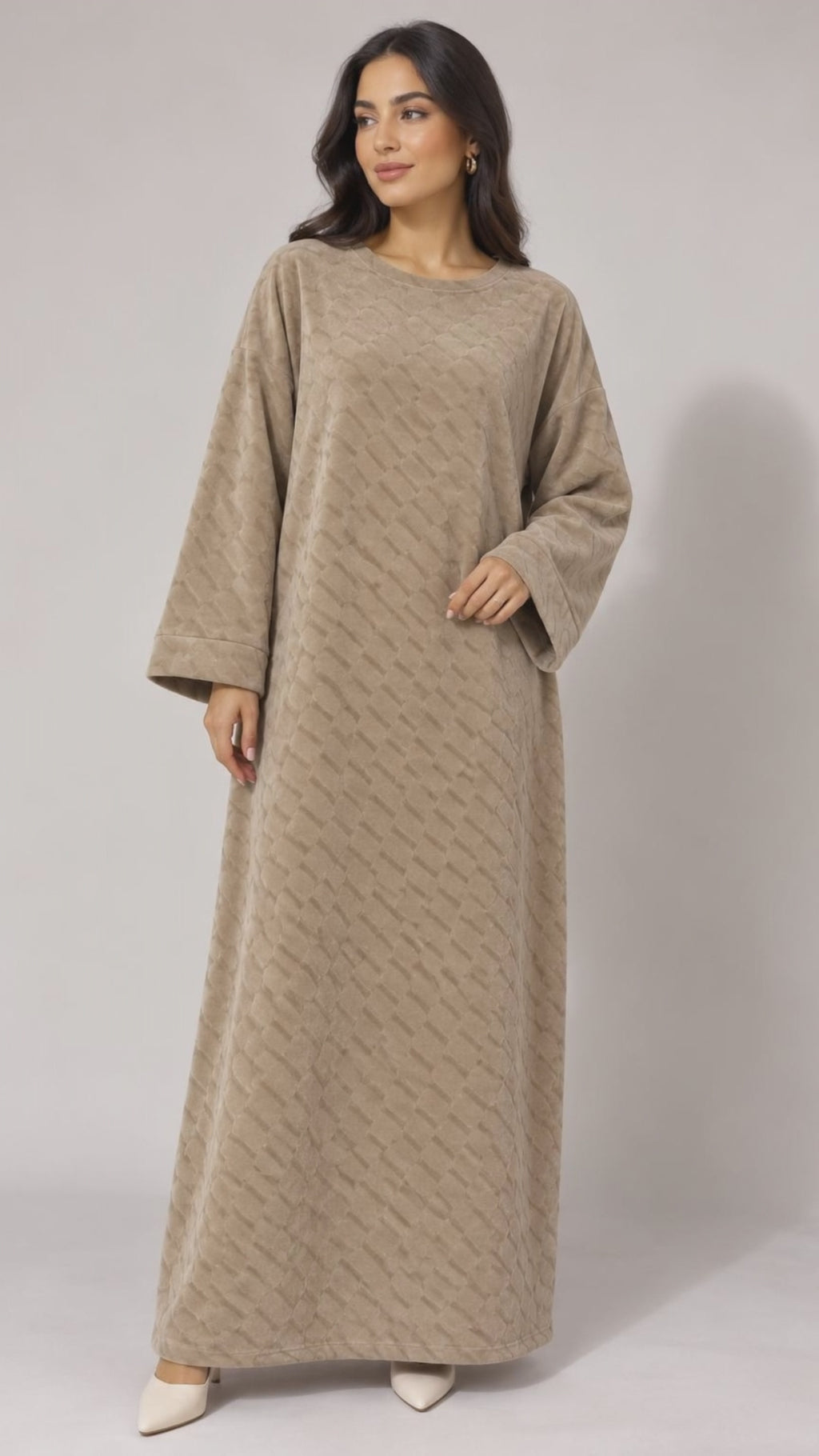 Robe longue texturée manches larges – XT2447