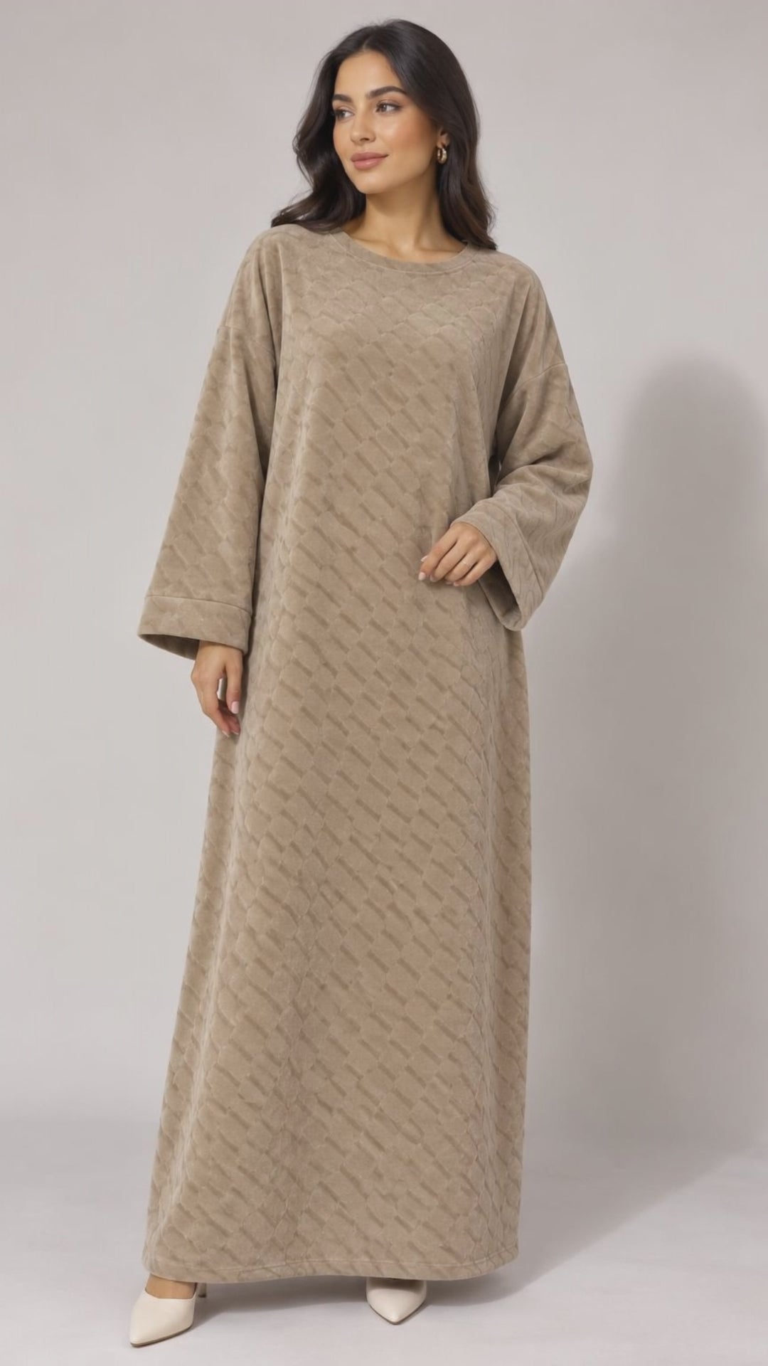 Robe longue texturée manches larges – XT2447